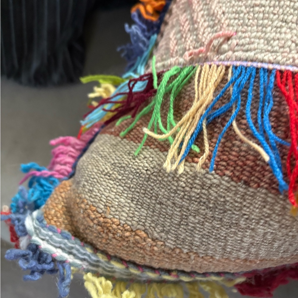NATURAL LIFE Woven Pillow with Colorful Fringe - Picture 5 of 11